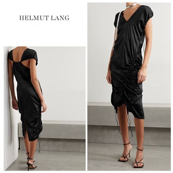 New. Helmut Lang black midi dress. Size 2. Retail $637 - Picture 1 of 9